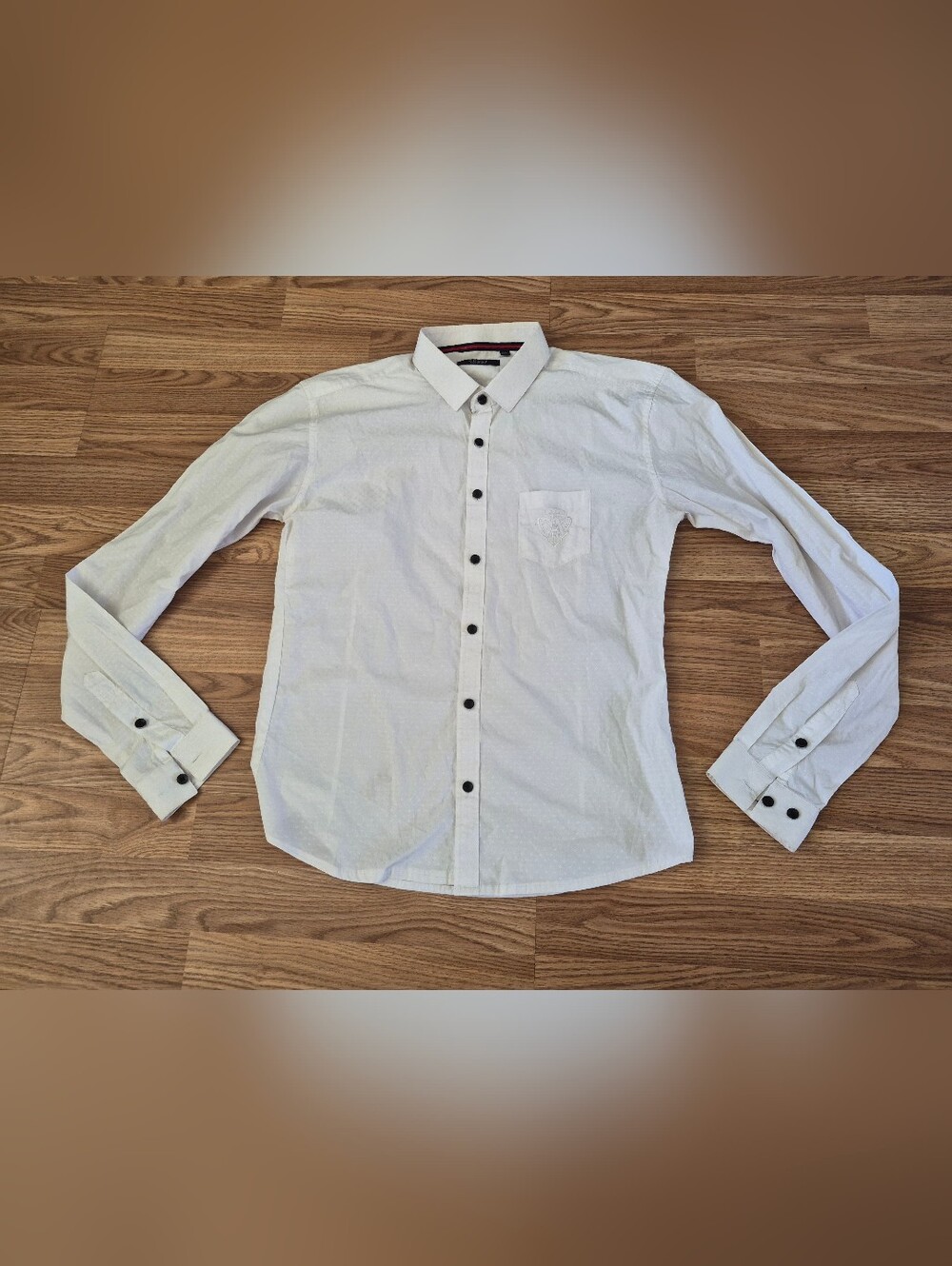 Gucci Men's White Long-Sleeve Button-Down Shirt
